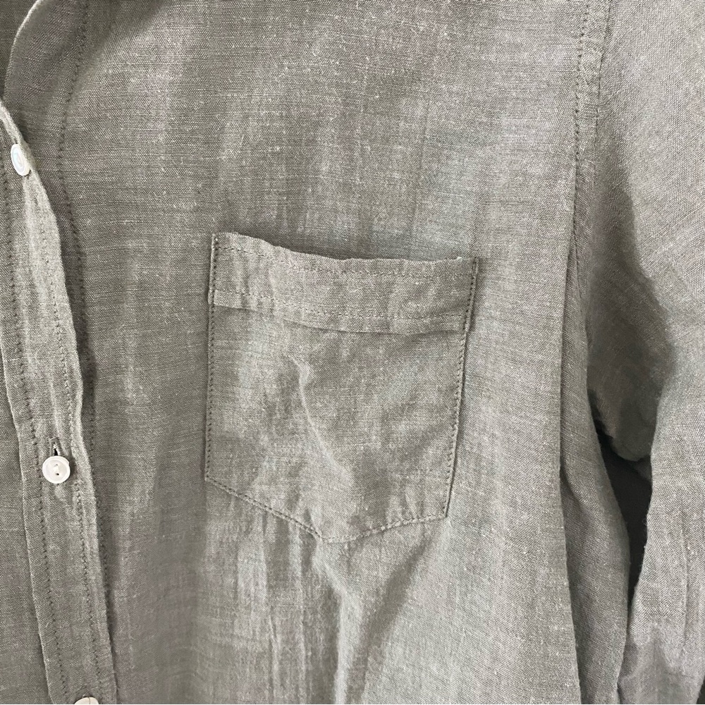 Nili Lotan Cotton Olive Green Button Up Shirt Size Small - Picture 3 of 7